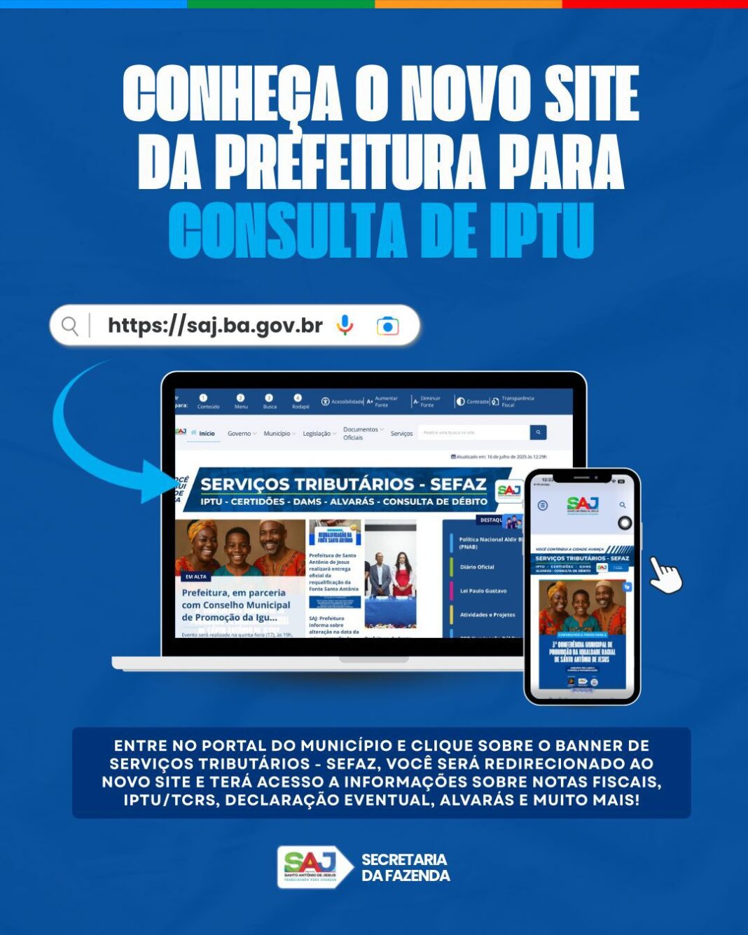 Prefeitura de Santo Antônio de Jesus lança novo site para Prefeitura de Santo Antônio de Jesus lança novo site para serviços tributários municipais – Prefeitura de Santo Antônio de Jesus - BA