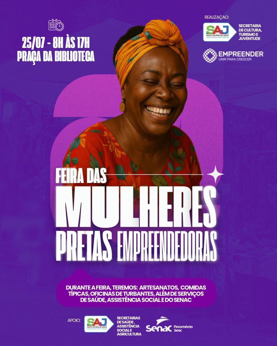 Prefeitura de Santo Antônio de Jesus realiza Feira das Mulheres Pretas Empreendedoras no dia 25 de julho – Prefeitura de Santo Antônio de Jesus - BA