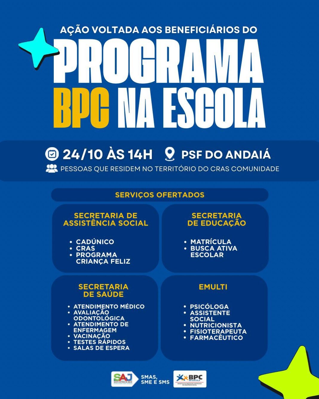 Prefeitura de Santo Antônio de Jesus realizará nova ação do Programa BPC na Escola no território do CRAS Comunidade – Prefeitura de Santo Antônio de Jesus - BA