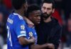 Vini Jr marca golaço e denuncia caso de racismo em Liga dos Campeões Vini Jr marca golaço e denuncia caso de racismo em Liga dos Campeões