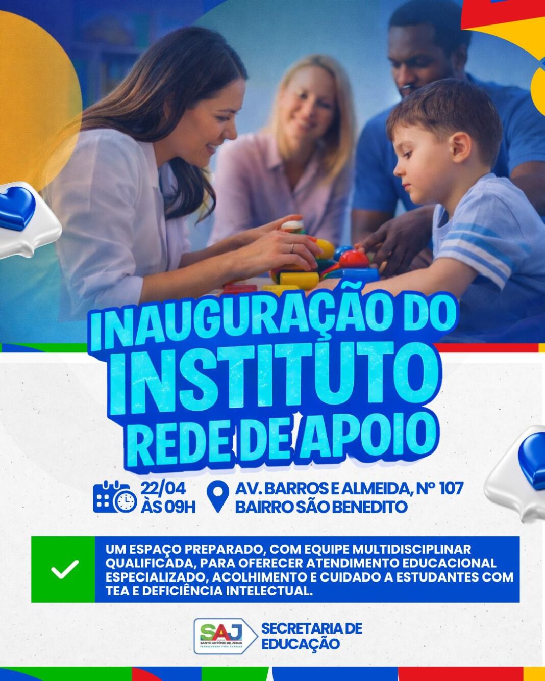 Instituto Rede de Apoio será inaugurado, para atender alunos da Instituto Rede de Apoio será inaugurado, para atender alunos da rede municipal de ensino, após o Termo de Colaboração com o município. – Prefeitura de Santo Antônio de Jesus - BA