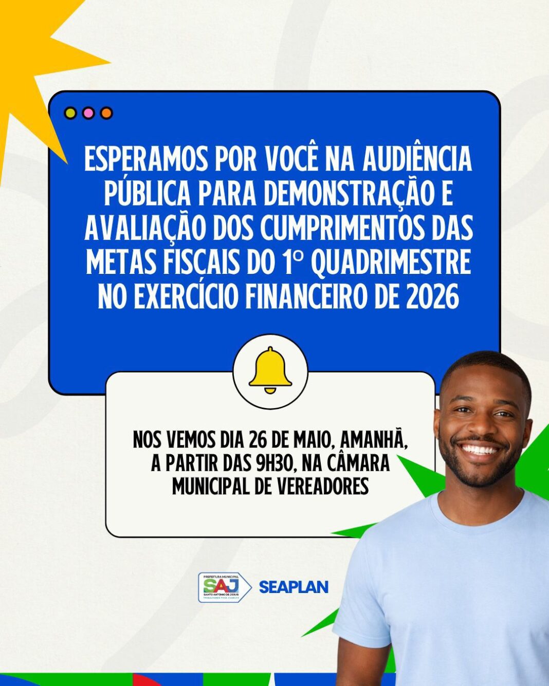 Prefeitura de Santo Antônio de Jesus convida população para Audiência Pública de avaliação das metas fiscais – Prefeitura de Santo Antônio de Jesus - BA