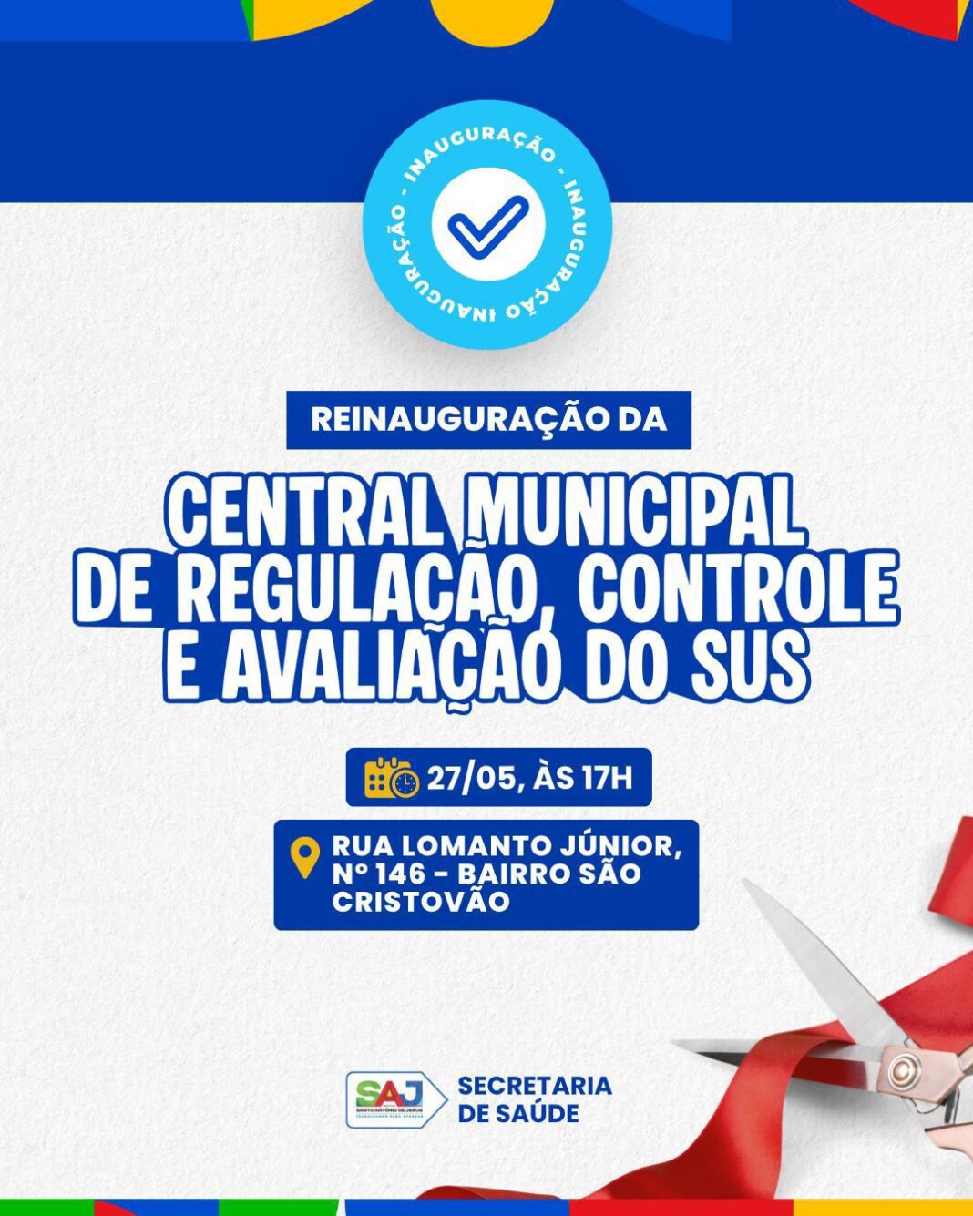 Prefeitura de Santo Antônio de Jesus realiza reinauguração da Central Prefeitura de Santo Antônio de Jesus realiza reinauguração da Central de Regulação, Controle e Avaliação do SUS – Prefeitura de Santo Antônio de Jesus - BA