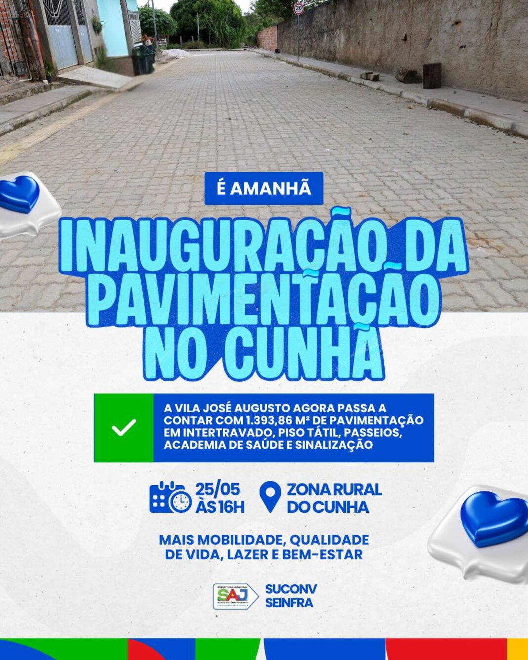 Prefeitura de Santo Antônio de Jesus realizará inauguração da pavimentação no Cunha – Prefeitura de Santo Antônio de Jesus - BA