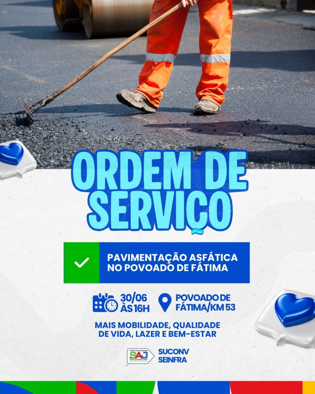 Prefeitura de Santo Antônio de Jesus realizará assinatura da ordem Prefeitura de Santo Antônio de Jesus realizará assinatura da ordem de serviço de pavimentação asfáltica no Povoado de Fátima – Prefeitura de Santo Antônio de Jesus - BA