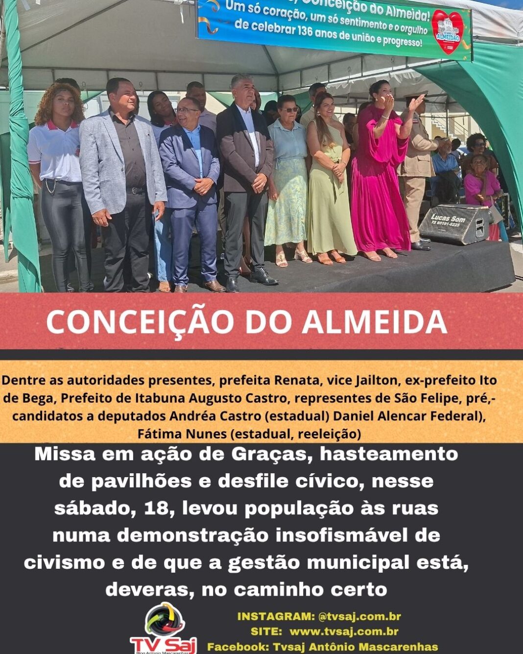 Capa matéria 136 anos Conceição do Almeida