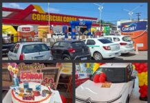 Comercial Coroa comemora 40 anos e quem ganha presentes é a clientela: 01 veículo 0km e 39 televisores, através de sorteios
